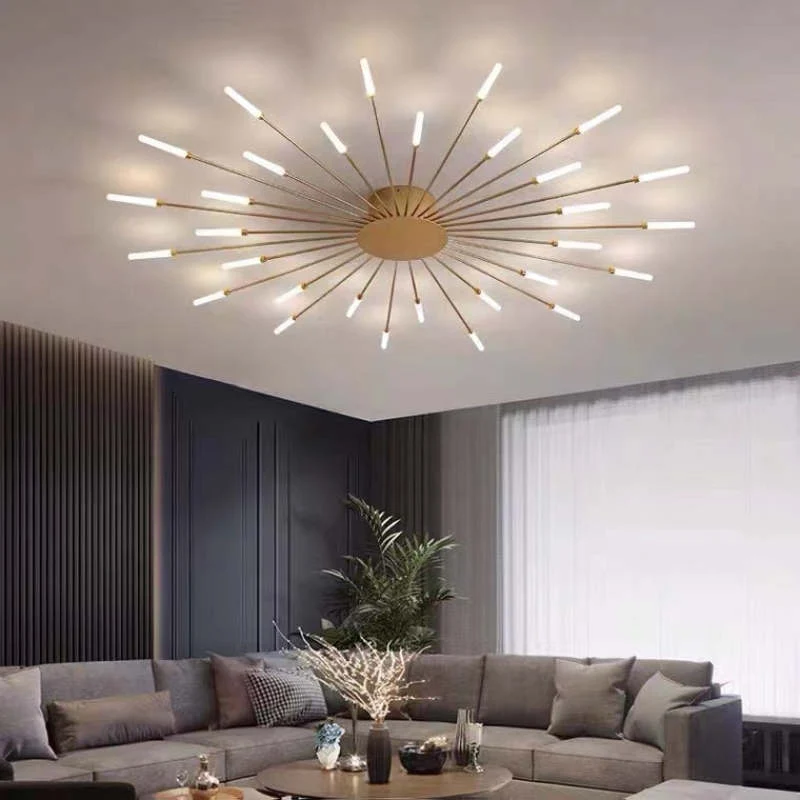 LED Plafondlamp Inbouw Vuurwerk Starburst Design Metaal Acryl Woonkamer Slaapkamer Zwart Goud Modern | Sansoti