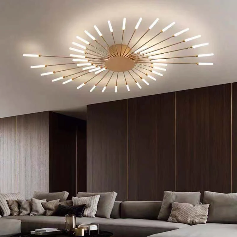 LED Plafondlamp Inbouw Vuurwerk Starburst Design Metaal Acryl Woonkamer Slaapkamer Zwart Goud Modern | Sansoti