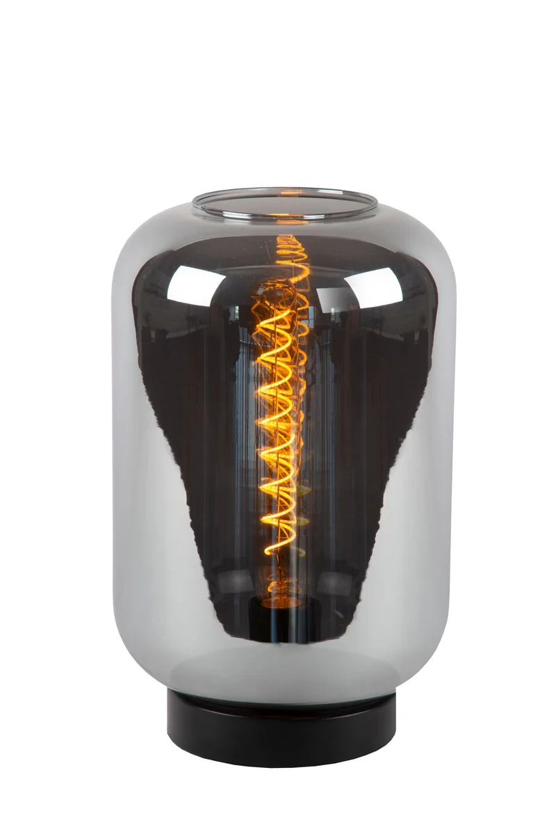 Tischlampe Joanet Glas Rauchgrau