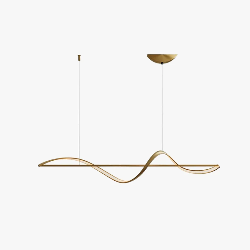 Hanglamp Metaal Golfvorm Minimalistische Design Galerij Messing Zwart LED Dimbaar Woonkamer Slaapkamer Eetkamer | Sansoti