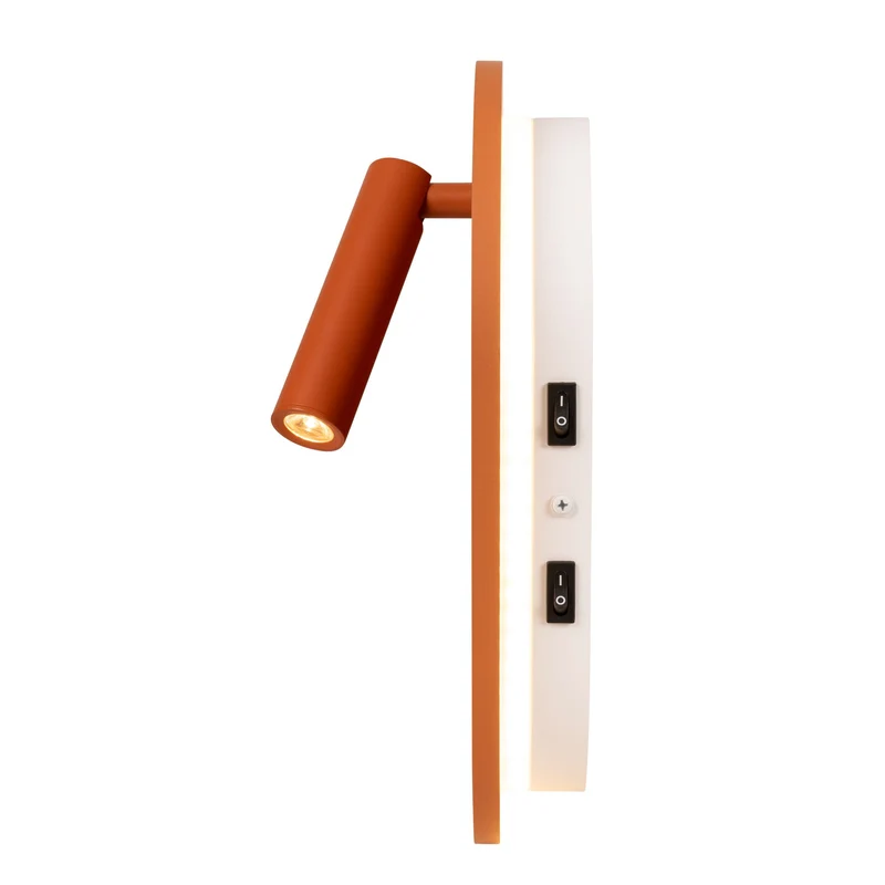 LED-Wandleuchte Carmino schwenkbar Holz Terrakotta