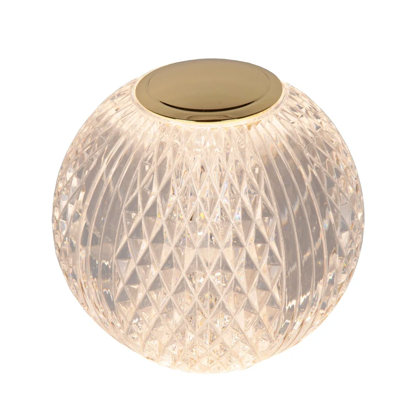 LED-Tischlampe Cintra mit Akku und Touchdimmer Ø 9cm Transparent
