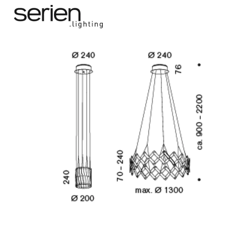 Serien Lighting - Kronleuchter ZOOM LED Edelstahl ø20-130cm