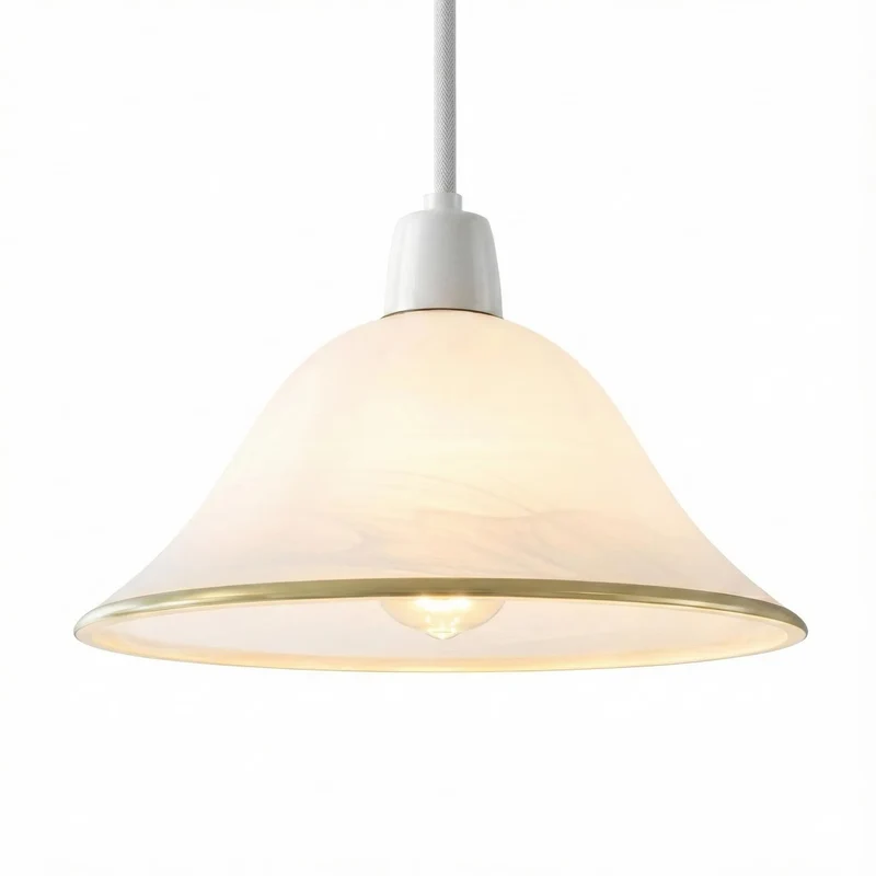 Einfach Anzubringender Glaslampenschirm Ø 30cm - Alabaster-Optik ~3556