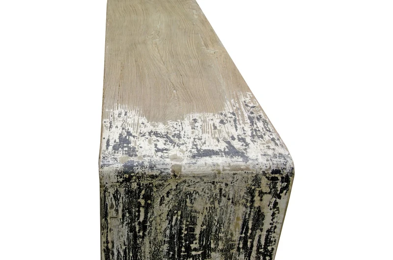 Casa Padrino Luxus Konsole Naturfarben 170 x 40 x H. 80 cm - Konsolentisch aus recyceltem Ulmen Altholz - Luxus Möbel