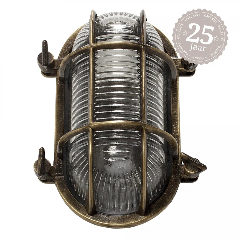 Casa Padrino Jugendstil Schiffslampe 14 x 10 x H. 21 cm - Bronze - Nostalgische Wetterfeste Außenleuchte