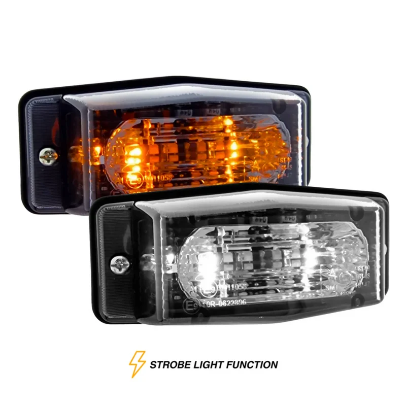 LED-Doppelbrennerlampe mit integriertem Stroboskoplicht / dunkel getönter Linse