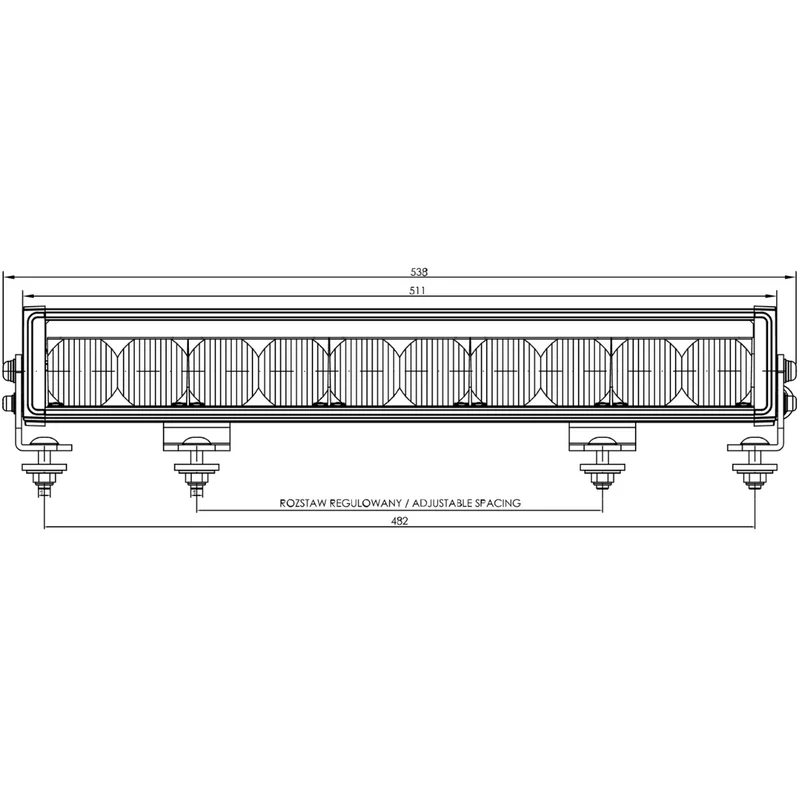 WAS Pantera LED-Lichtleiste mit weißem Positionslichtstreifen / 20"