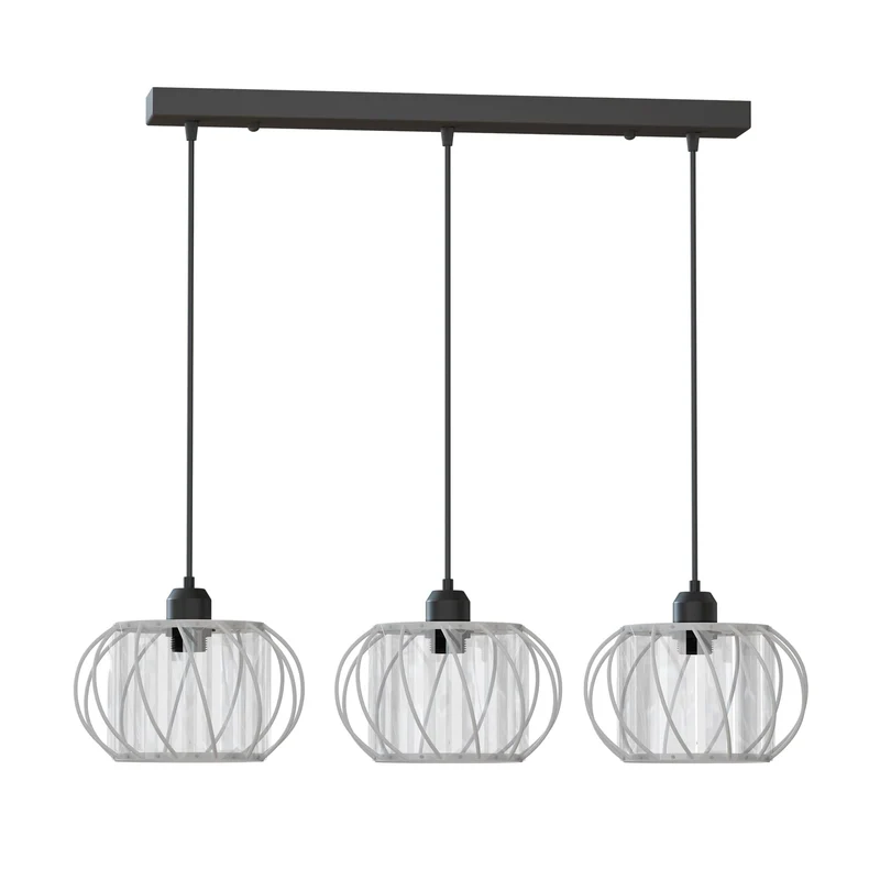 Hängeleuchte mit 3-flammige Kristallglas-Schirm | Decken Pendelleuchte~3608