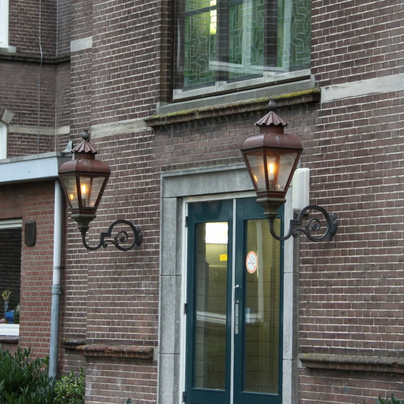 Casa Padrino Jugendstil Außenwandleuchte 33 x 76 x H. 100 cm - Bronze - Nostalgische Wetterfeste Außenleuchte