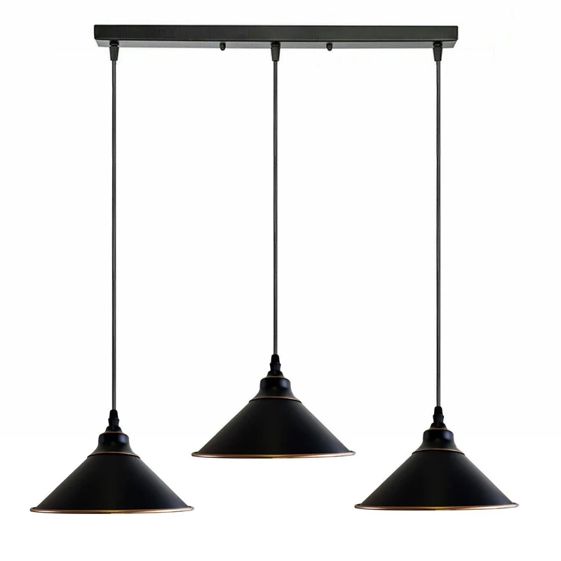 3er Hängelampe Schwarz ~3583