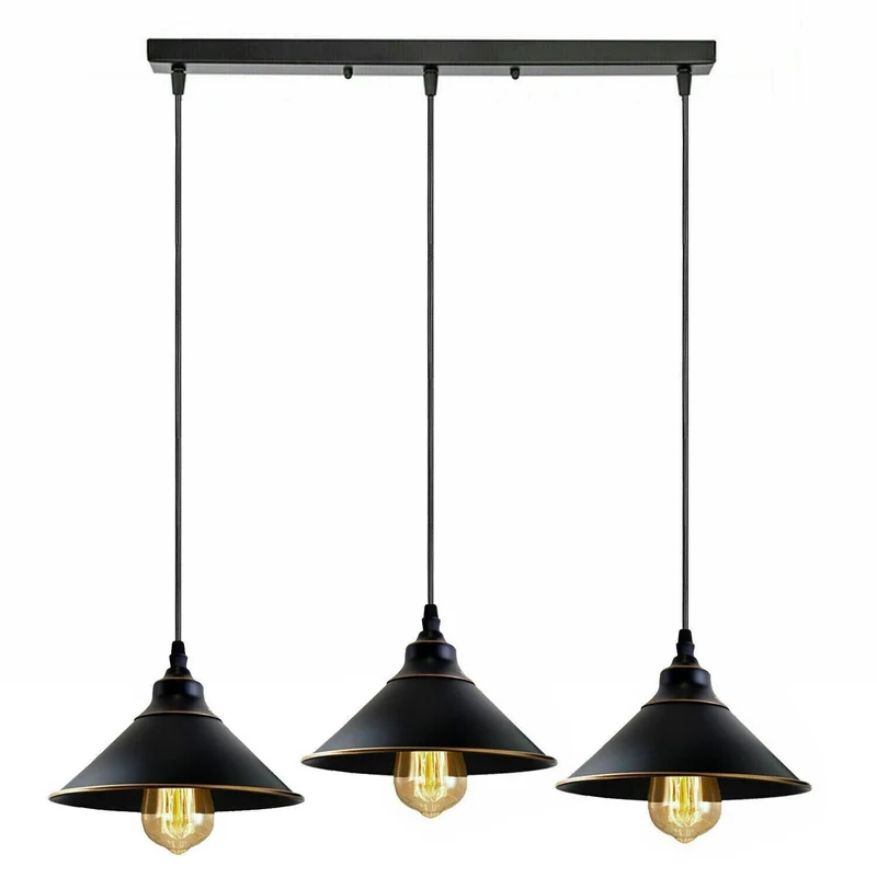 3er Hängelampe Schwarz ~3583