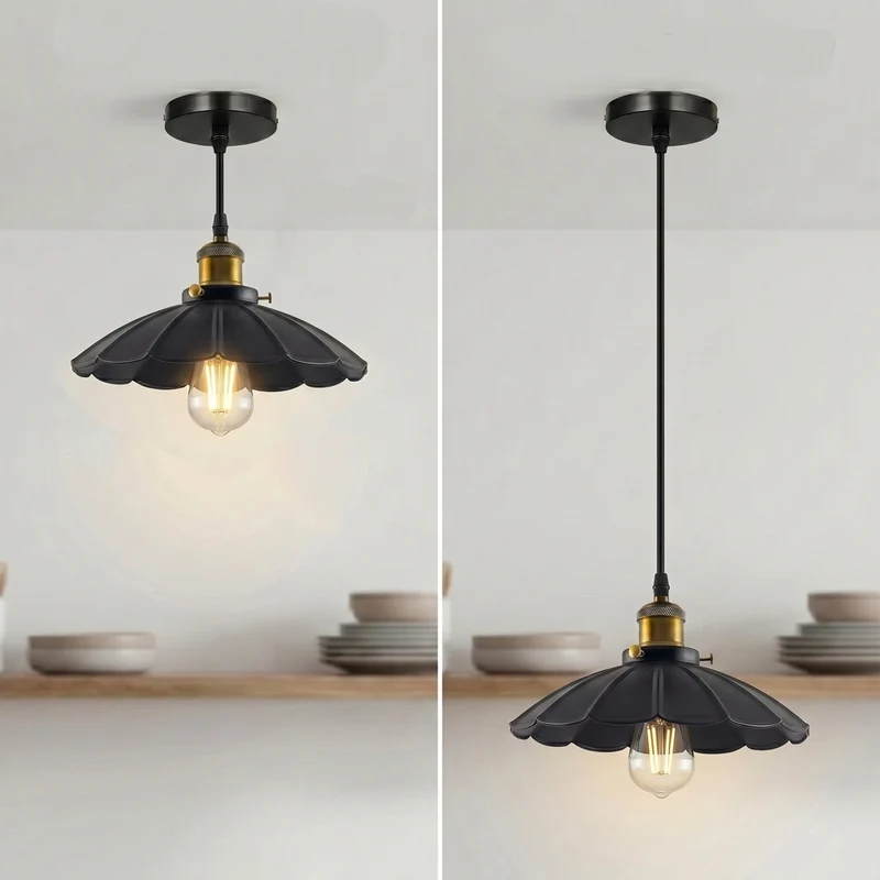 Hängelampe in Blütenform – Vintage Industrie Pendelleuchte | Ø 22cm | E27 ~3582