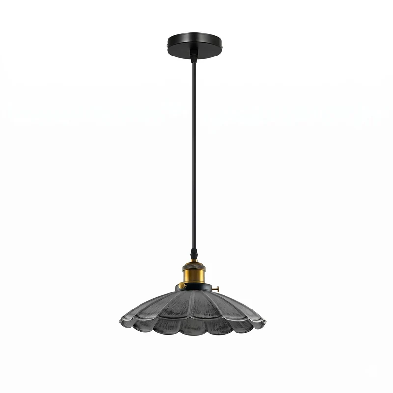 Hängelampe in Blütenform – Vintage Industrie Pendelleuchte | Ø 22cm | E27 ~3582