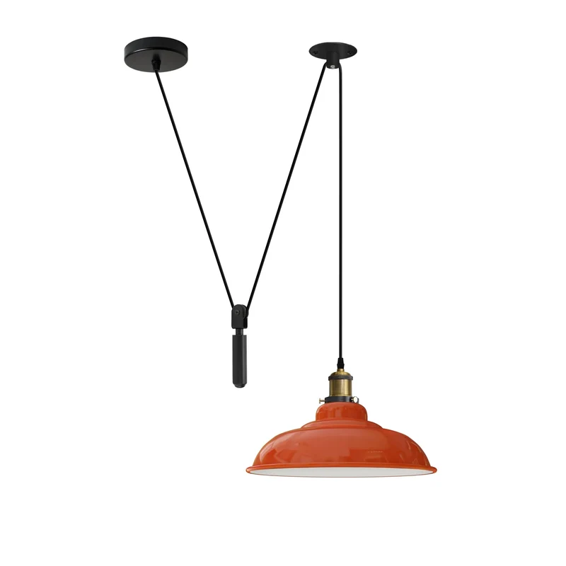 Höhenverstellbare Pendelleuchte – Vintage Seilzug Hängelampe | Ø32cm | E27 ~3580