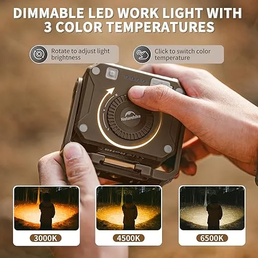 Naturehike LED Work Light 1200 Lumen Rechargeable Waterproof