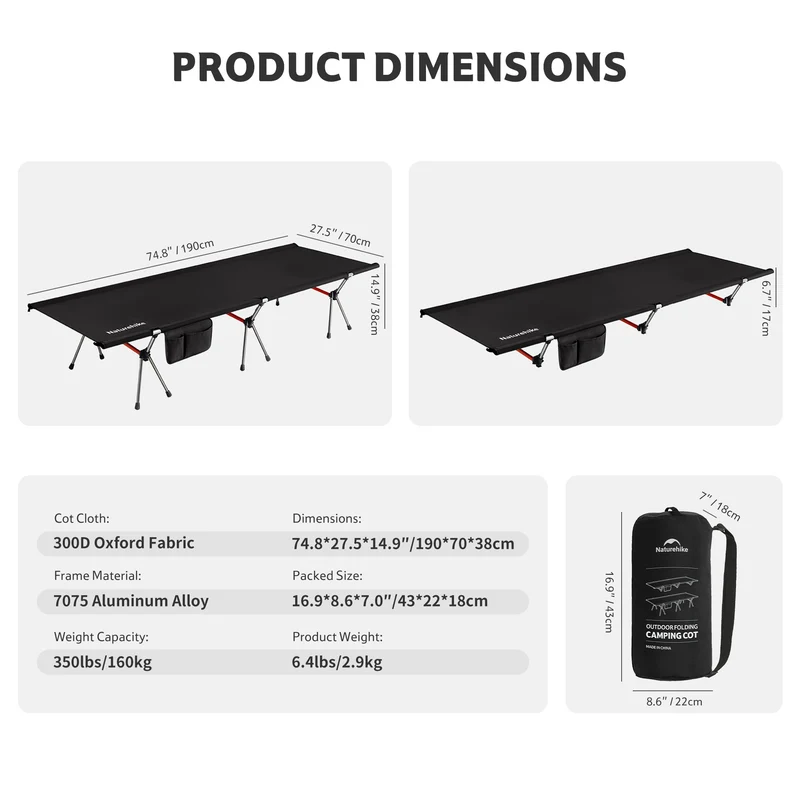 ArmyWild™ XJC04 Folding Camping Cot