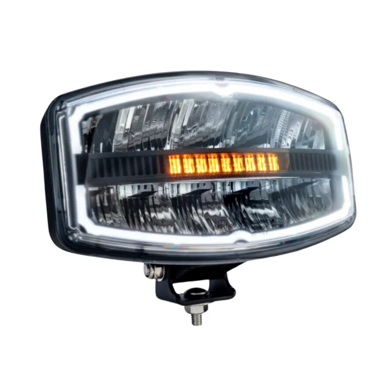 Ovaler Scheinwerfer mit Warnblinklicht / 6000 Lumen
