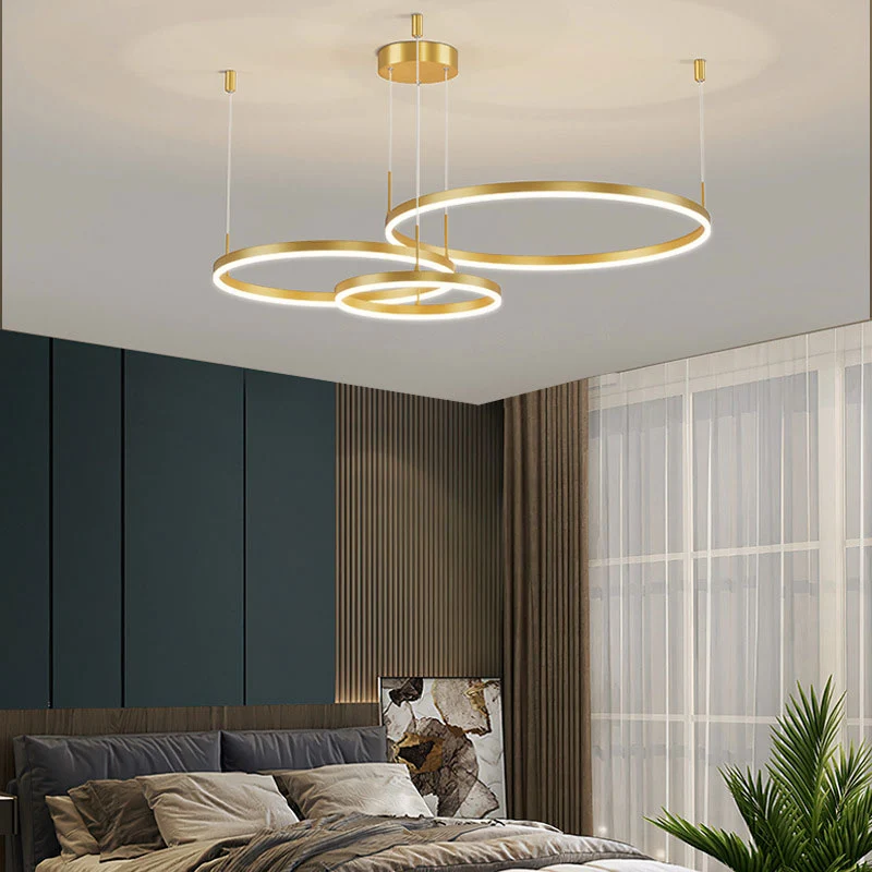 Moderne Hanglamp Cirkelvorm Metaal LED Dimbaar Zwart Goud Bruin Woonkamer Eetkamer Slaapkamer Verstelbaar | Sansoti