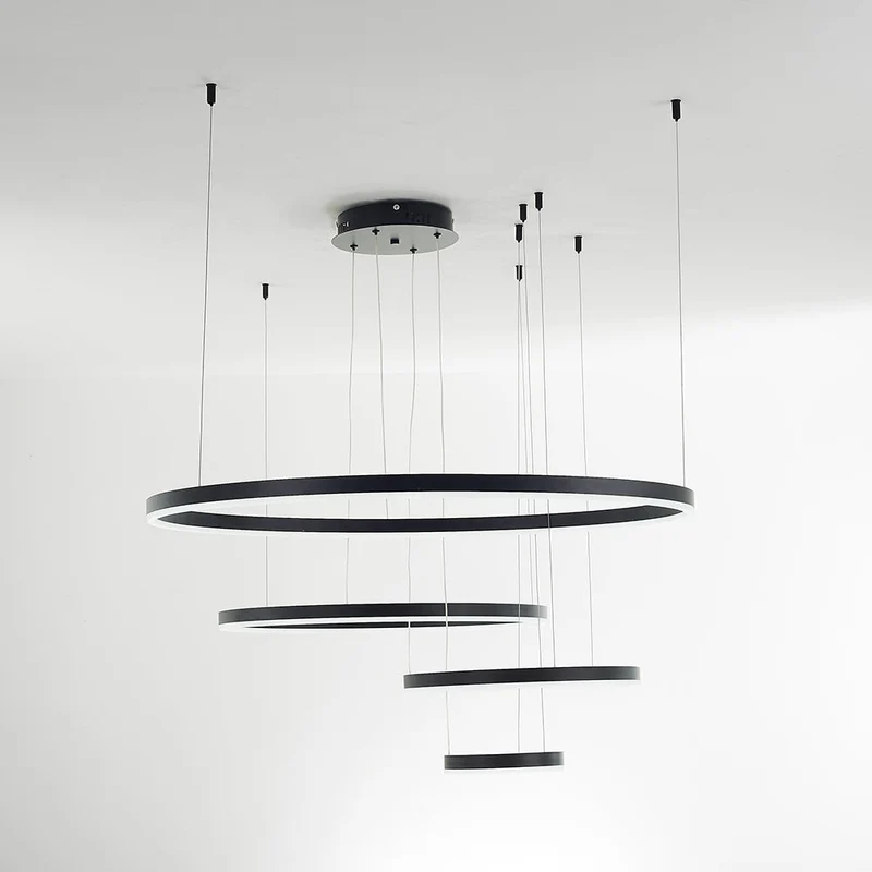 Moderne Hanglamp Cirkelvorm Metaal LED Dimbaar Zwart Goud Bruin Woonkamer Eetkamer Slaapkamer Verstelbaar | Sansoti