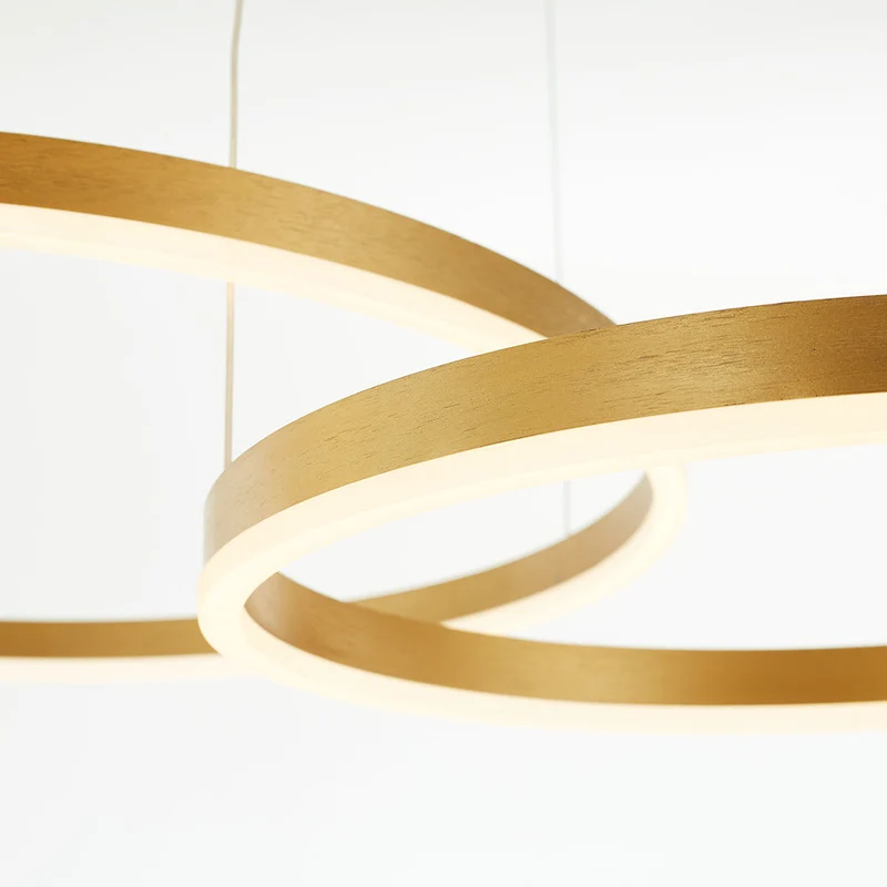 Moderne Hanglamp Cirkelvorm Metaal LED Dimbaar Zwart Goud Bruin Woonkamer Eetkamer Slaapkamer Verstelbaar | Sansoti