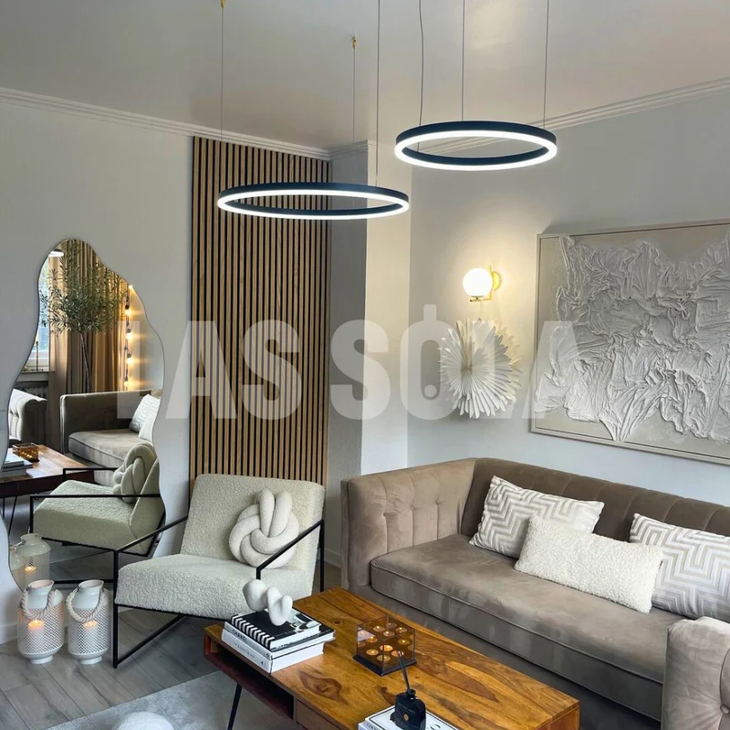 Moderne Hanglamp Cirkelvorm Metaal LED Dimbaar Zwart Goud Bruin Woonkamer Eetkamer Slaapkamer Verstelbaar | Sansoti