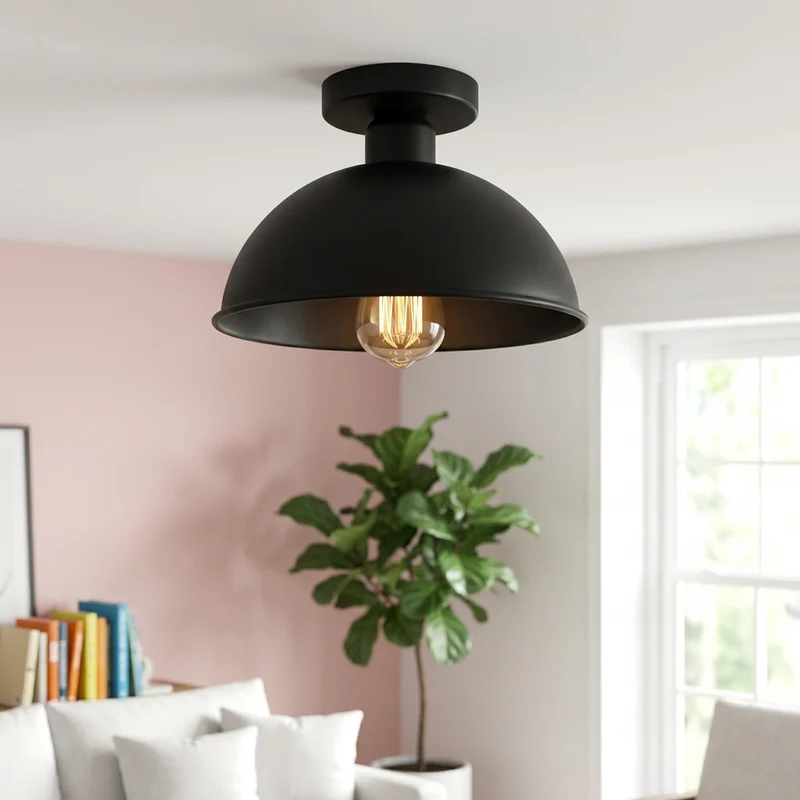 Retro Tresenleuchte Unterputz – Vintage Industrie Deckenlampe | Ø 21cm | E27 ~3573