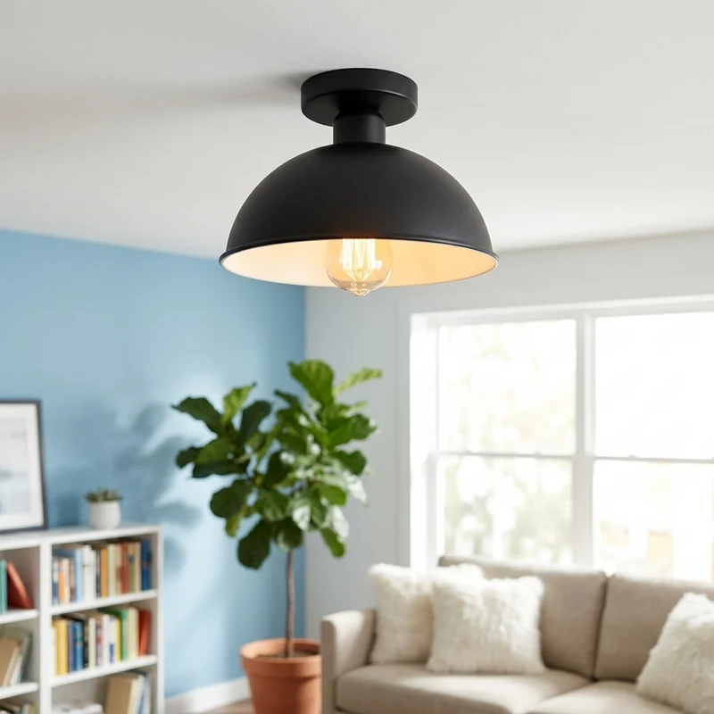 Retro Tresenleuchte Unterputz – Vintage Industrie Deckenlampe | Ø 21cm | E27 ~3573
