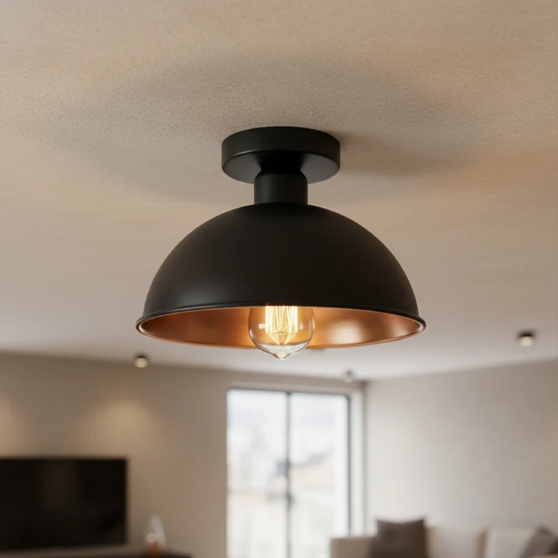 Retro Tresenleuchte Unterputz – Vintage Industrie Deckenlampe | Ø 21cm | E27 ~3573
