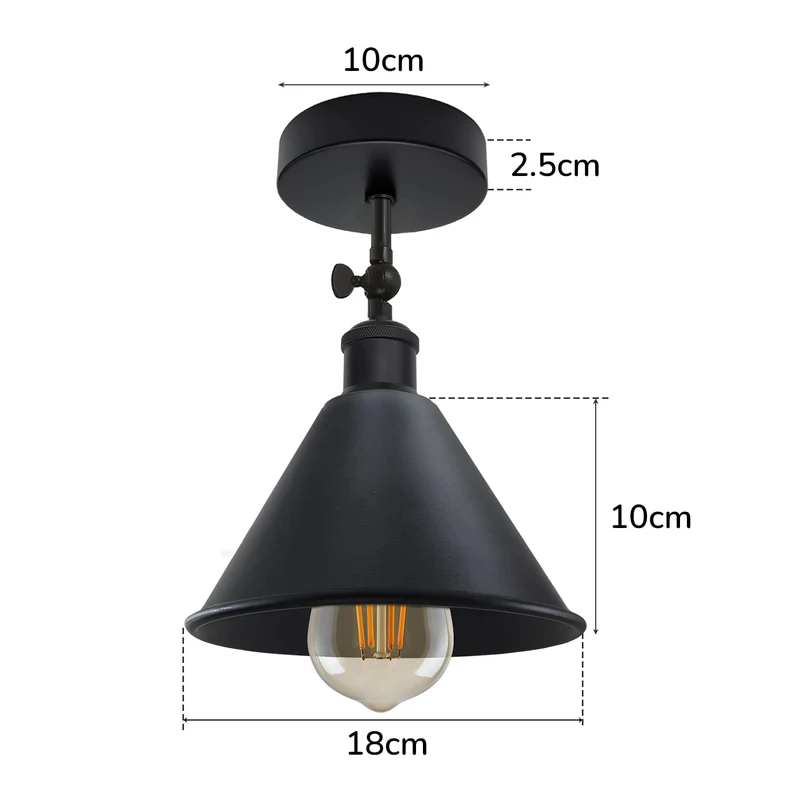 Schwarze Deckenleuchten verstellbar Vintage Deckenlampe~3259