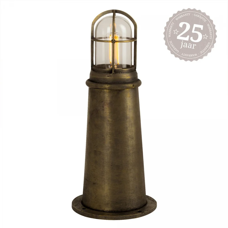 Casa Padrino Jugendstil Sockelleuchte 19 x 19 x H. 45 cm - Bronze - Nostalgische Wetterfeste Außenleuchte