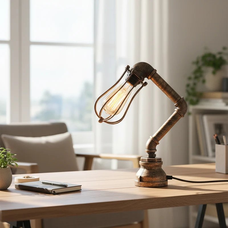 Retro Schreibtischlampe Industrial Steampunk Stil ~3503