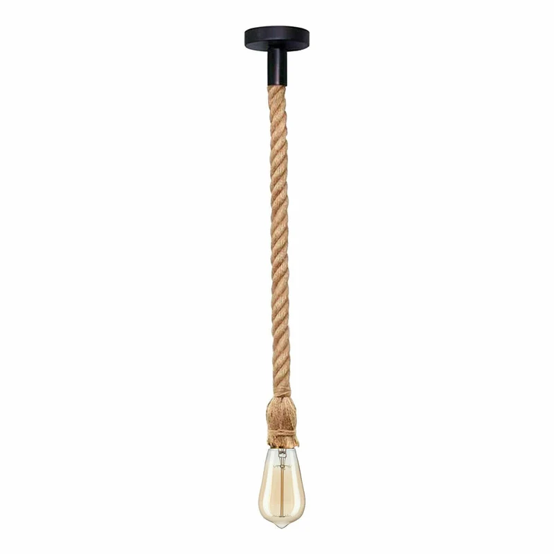 Rustikale Taulampe Hanfseil – Vintage Pendelleuchte Loft | E27 ~3496