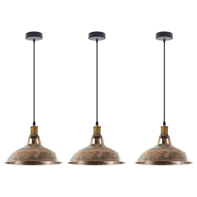 3er set Retro einzel Pendelleuchten für Billardtische ~3493