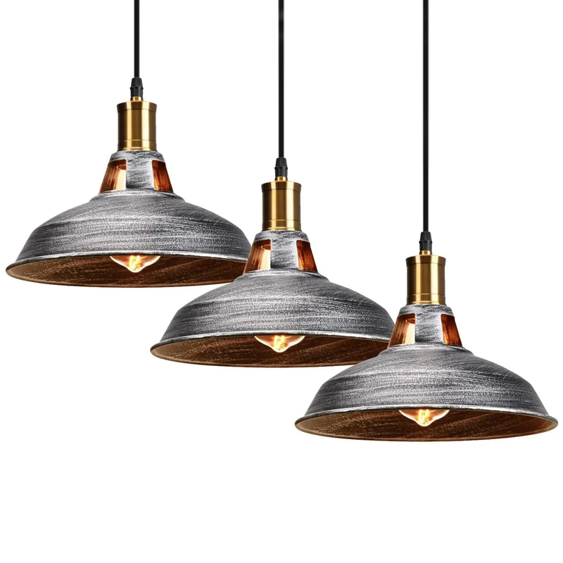 3er set Retro einzel Pendelleuchten für Billardtische ~3493