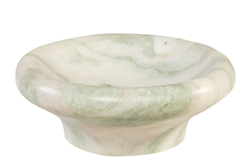 Casa Padrino Luxus Marmor Schale Grün 20 x 20 x H. 8 cm - Runde Schale mit sanft gerundeter Wandung aus hochwertigem Indian Green Onyx - Luxus Deko Accessoires