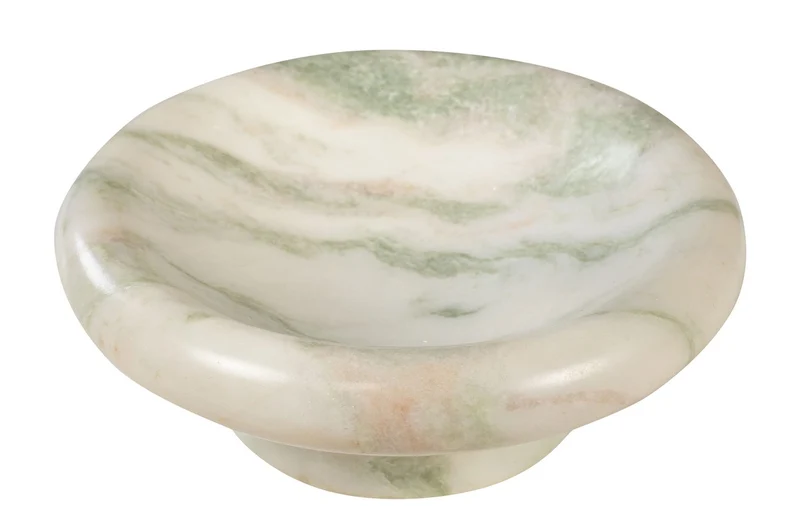 Casa Padrino Luxus Marmor Schale Grün 20 x 20 x H. 8 cm - Runde Schale mit sanft gerundeter Wandung aus hochwertigem Indian Green Onyx - Luxus Deko Accessoires
