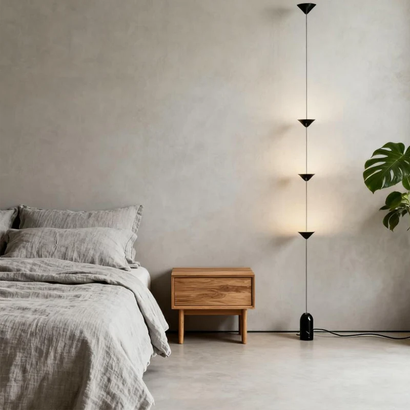 Sculpturale Hanglamp met Drie Conische Kappen Natuurstenen Voetstuk LED Warm Licht Modern Design Woonkamer | Sansoti