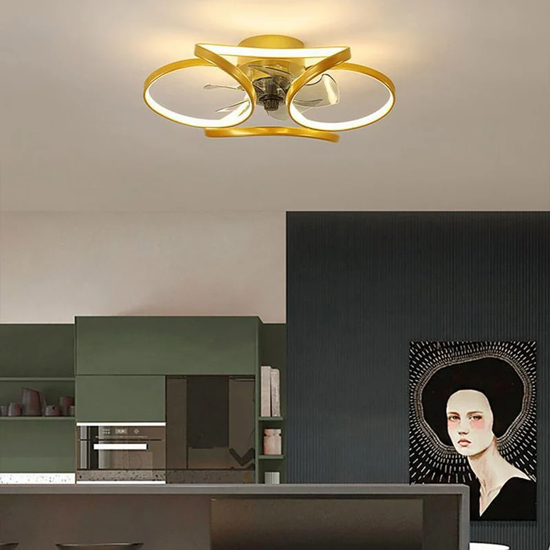 Plafondventilator Bloempetalen Design met LED-verlichting 24W Dimbaar Afstandsbediening Stil 3 Snelheden | Sansoti