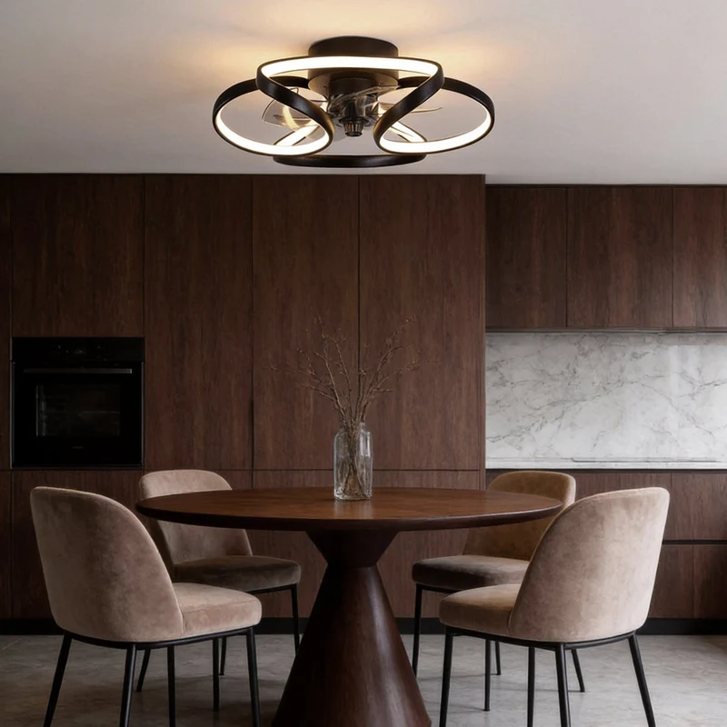 Plafondventilator Bloempetalen Design met LED-verlichting 24W Dimbaar Afstandsbediening Stil 3 Snelheden | Sansoti