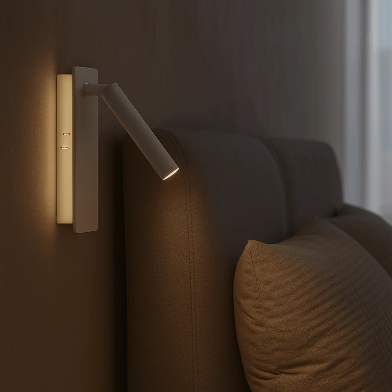 Draaibare LED Wandlamp met Verstelbare Lichtstraal voor Slaapkamer Leeshoek Woonkamer Moderne Wandverlichting | Sansoti