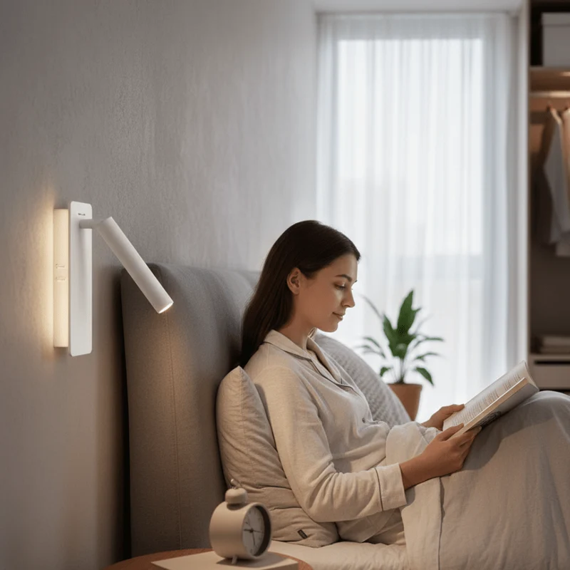 Draaibare LED Wandlamp met Verstelbare Lichtstraal voor Slaapkamer Leeshoek Woonkamer Moderne Wandverlichting | Sansoti