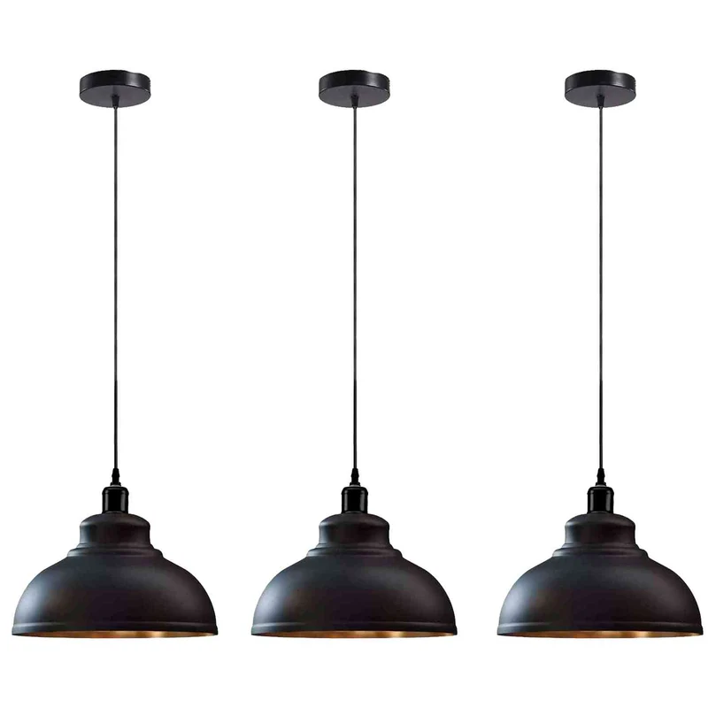 3er hängelampe Schwarzes Innengold lampe über billardtisch ~3549