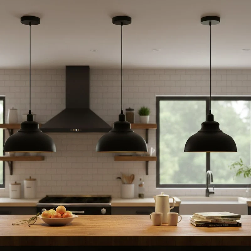 3er hängelampe Schwarzes Innengold lampe über billardtisch ~3549
