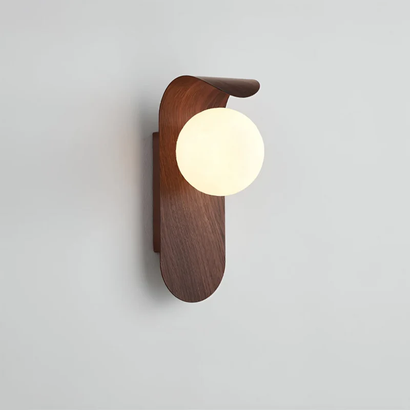 Houten wandlamp G9 LED metaal 13x25cm warm wit licht minimalistisch modern interieur woonkamer slaapkamer | Sansoti