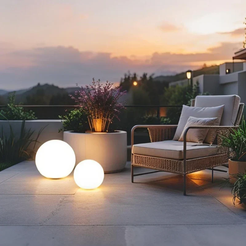 Bol Tuinlamp LED op Zonne-energie Sfeerverlichting Tuin Terras Waterdicht met Afstandsbediening 16 Kleuren | Sansoti