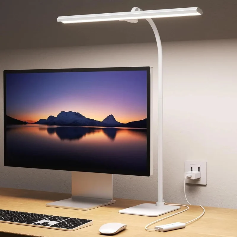 Verstelbare Bureaulamp met Dimfunctie – Flexibele Arm Tafelverlichting voor Kantoor Studeerkamer en Thuiswerken | Sansoti
