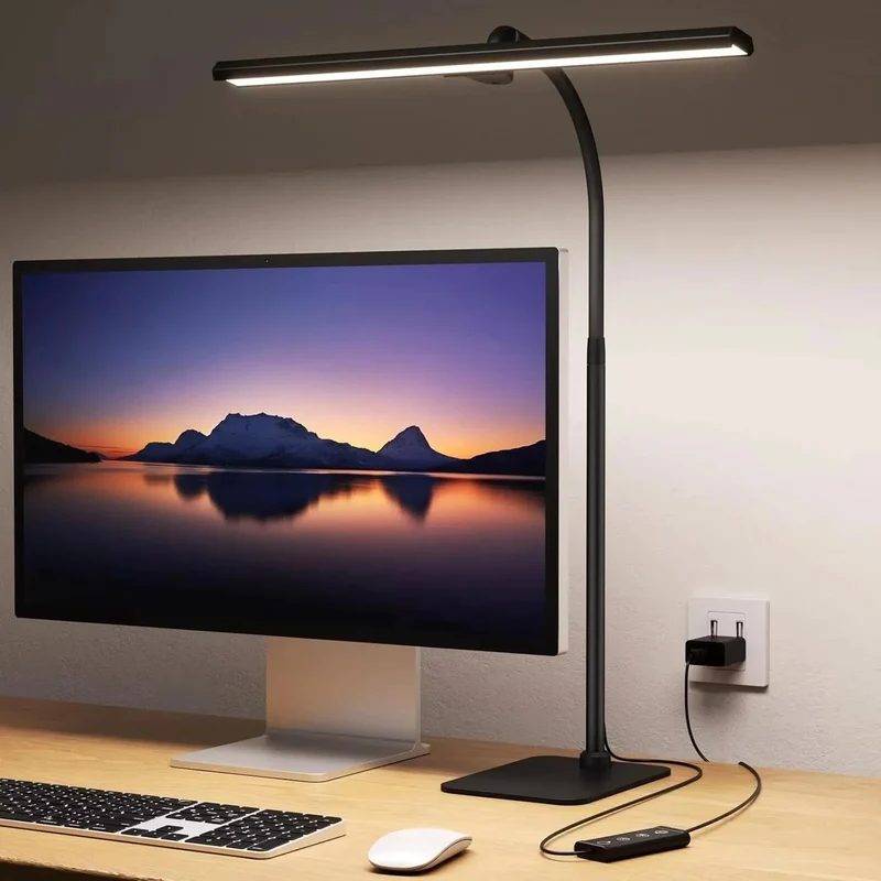 Verstelbare Bureaulamp met Dimfunctie – Flexibele Arm Tafelverlichting voor Kantoor Studeerkamer en Thuiswerken | Sansoti