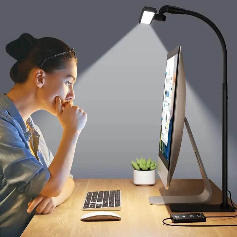 Verstelbare Bureaulamp met Dimfunctie – Flexibele Arm Tafelverlichting voor Kantoor Studeerkamer en Thuiswerken | Sansoti