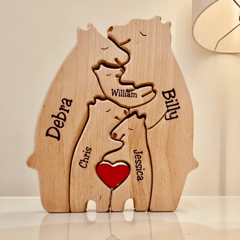 Houten Gezinsbeeldjes 12-17cm Natuurhout Handgemaakt Scandinavisch Woonkamerobject Familiefiguur Decoratie | Sansoti